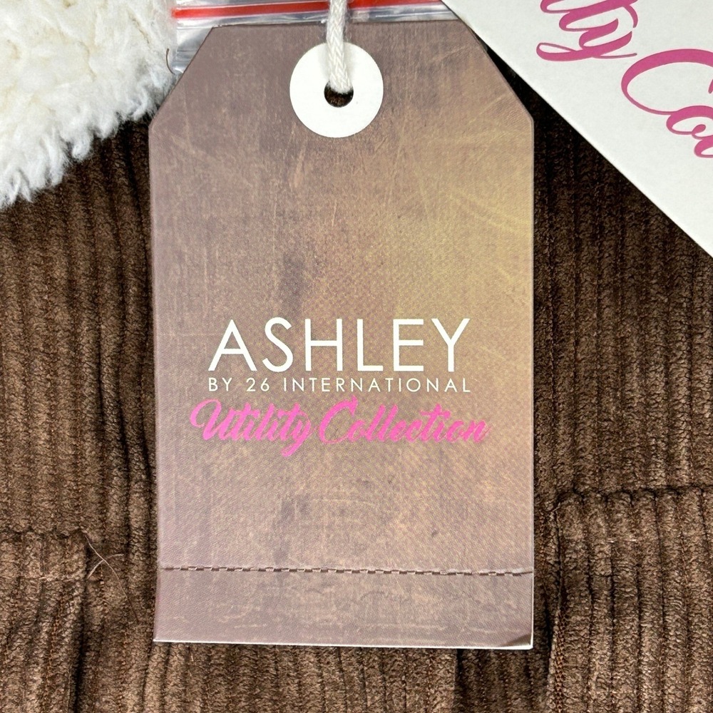 Ashley by 26 International Corduroy Sherpa Lined Jacket Brown L NWT Streetwear - Picture 4 of 10